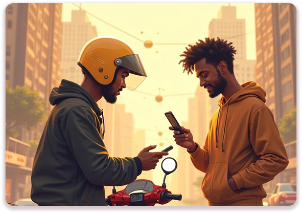 HexRide riders connecting